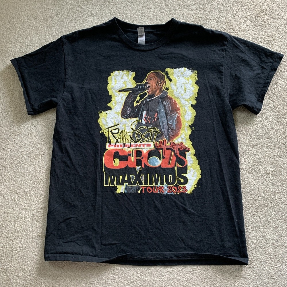 Travis Scott The Circus Maximus Tour 2023 T-Shirt Mens L Utopia Double‎ Sided